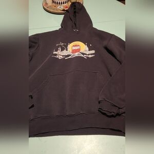 Black Hoodie with Cityscape Design